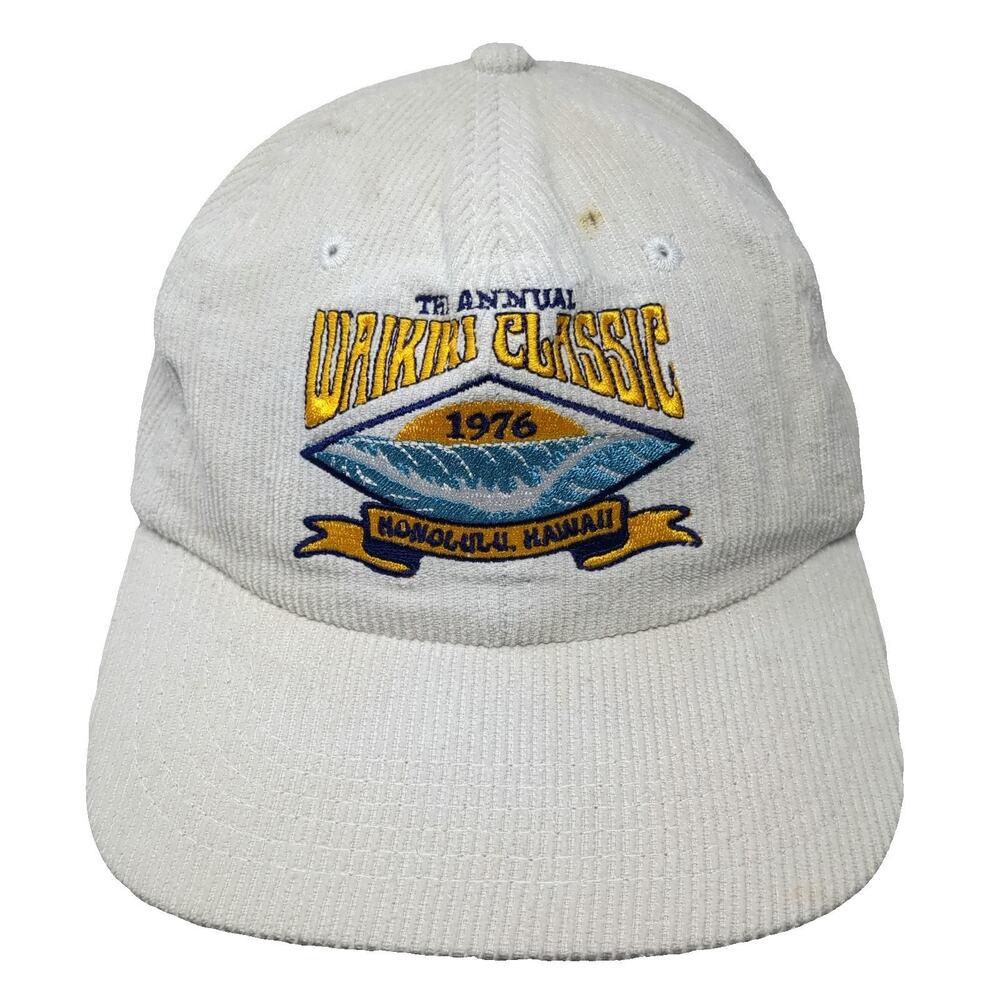 Filthy Finds Snapback White One Size Waikiki Classic 1976 Hawaii Corduroy Hat